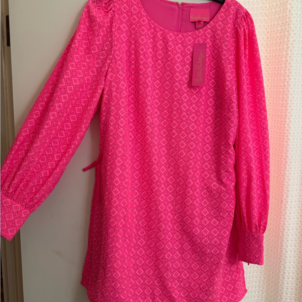Bright Pink Long Sleeve Dress